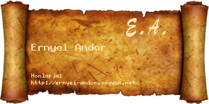 Ernyei Andor névjegykártya