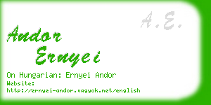 andor ernyei business card